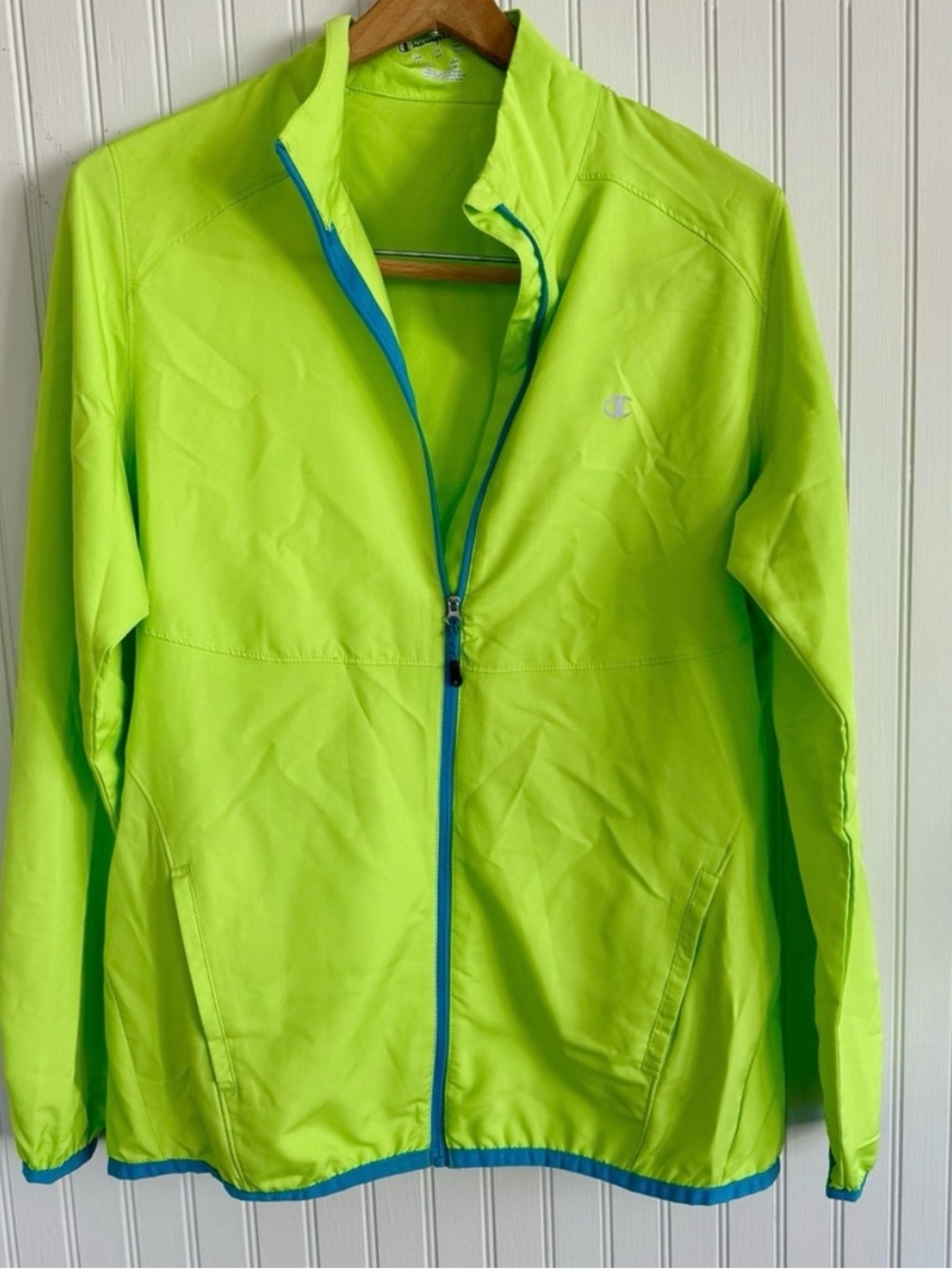 Champion Windbreaker Size Small Lime Green